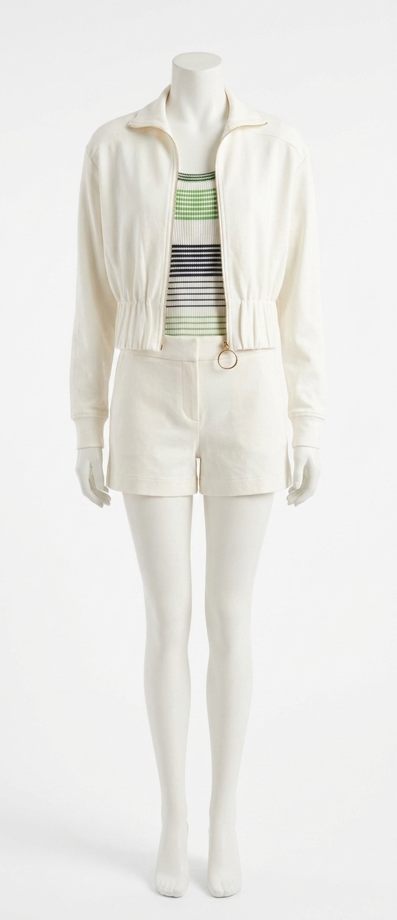 NEW TRINA TURK outrun jacket in white